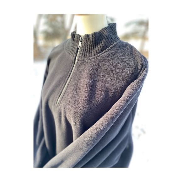 Black Thick Fleece 1/2 Zip Pullover Sweater 3X - Picture 12 of 12